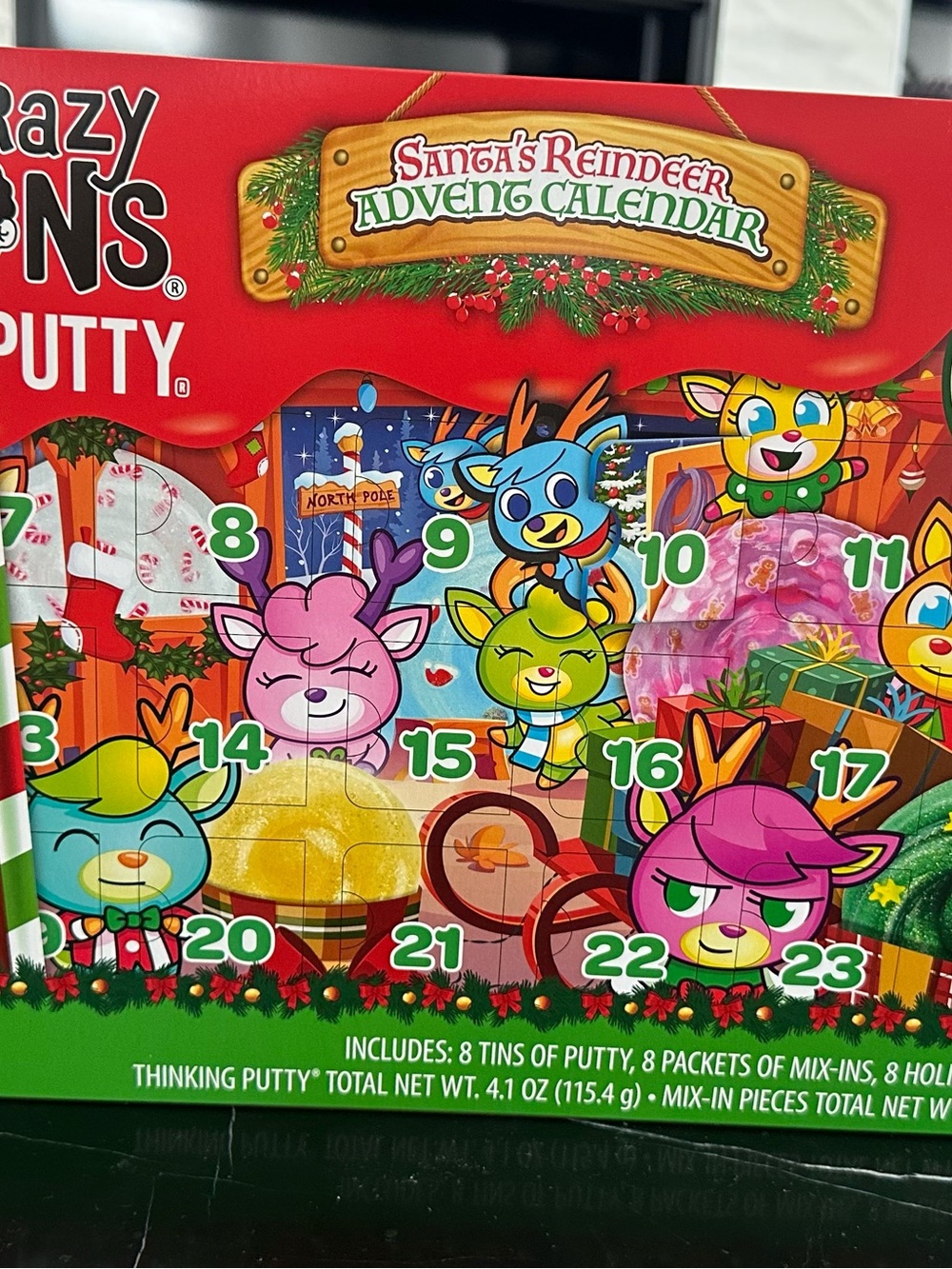 Crazy Aaron's Santa's Reindeer Advent Calendar Thinking Putty - Multi Color